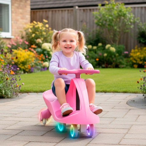 Jeździk grawitacyjny świecące koła LED różowy