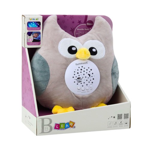 Pluszowa Sówka Usypiająca Przytulanka Projektor Dźwięk