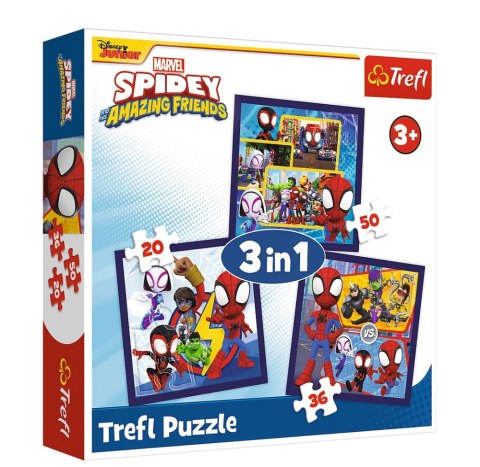 Puzzle - 3w1 - Przygody Spideya i przyjaciół 34892