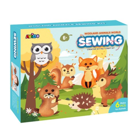 Zestaw Kreatywny Wyszywanki Filcowe Zwierzątka Leśne 6szt