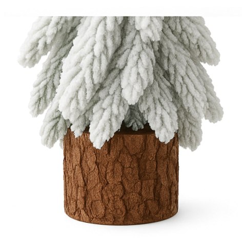 Choinka Ozdobna Dekoracyjna Sztuczna Na Pniu Pokryta Śniegiem 20 x 9 cm