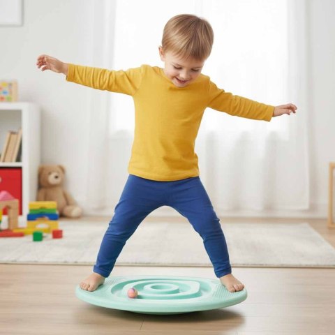 Równoważnia do balansowania deska z labiryntem dla dzieci miętowa