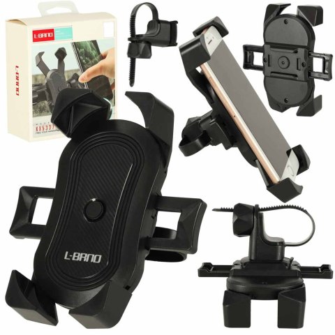 Uchwyt rowerowy motocyklowy na telefon czarny stabilny