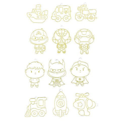 Zestaw Do Malowania Kosmos 3D DIY 6 Farbek Zawieszki 12 szt.