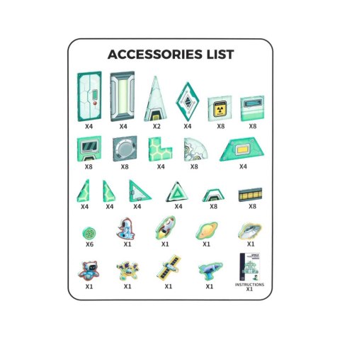 Klocki magnetyczne konstrukcyjne kosmos stacja kosmiczna 108 elementów