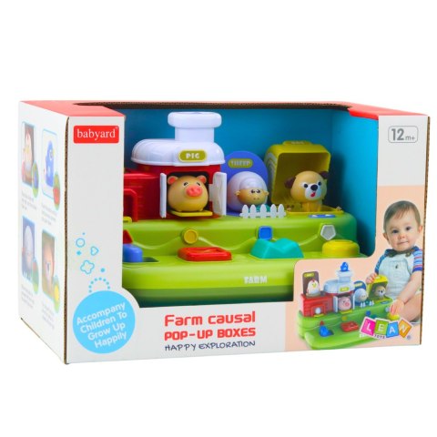 Zabawka Interaktywna Edukacyjna Dla Malucha Wyskakujące Zwierzęta Farma