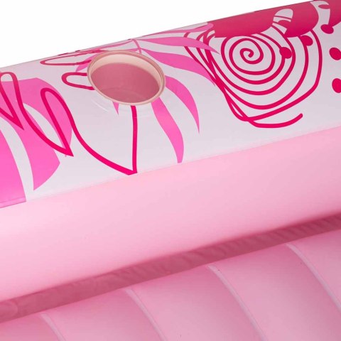 Materac dmuchany do pływania, leżak do opalania z poduszką różowy