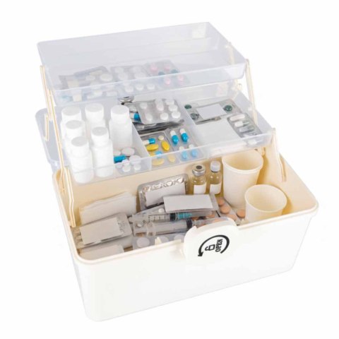 Organizer na leki pojemnik pudełko kasetka apteczka duży XXL na zamek skrzynka 34x19x22,5cm