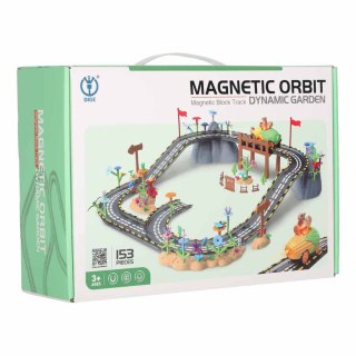 Tor wyścigowy samochodowy magnetyczny 1 pojazd świecący 153 elementy