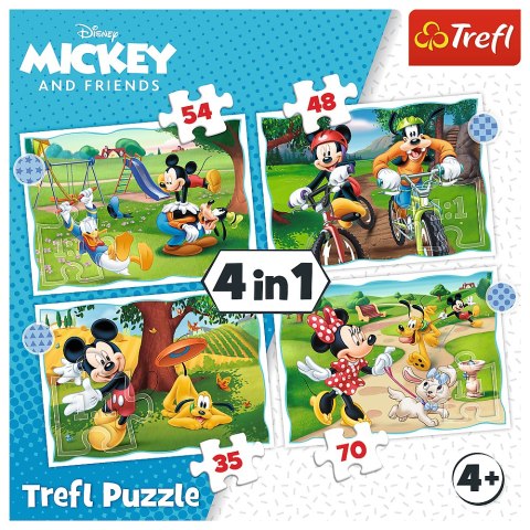 Puzzle - 4w1 (12, 15, 20, 24) - Fajny dzień Mickiego - Trefl 34604