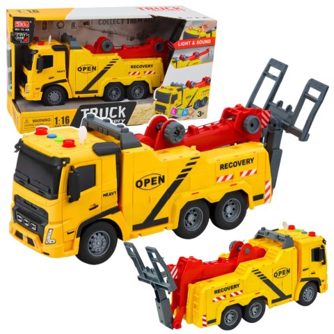 Samochód Holownik Pomoc Drogowa Hak Platforma Światła Dźwięki 1:16