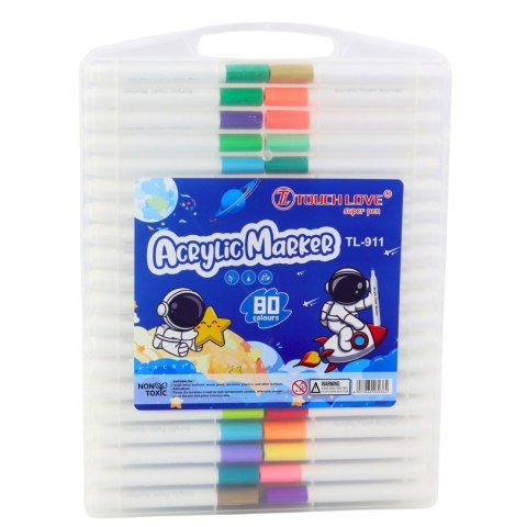 Zestaw Pisaków Markerów Akrelowych W Organizerze 80szt.