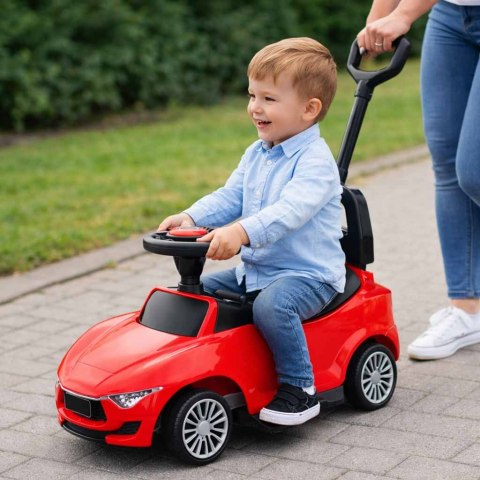 Jeździk samochód z dźwiękiem i światłami czerwony