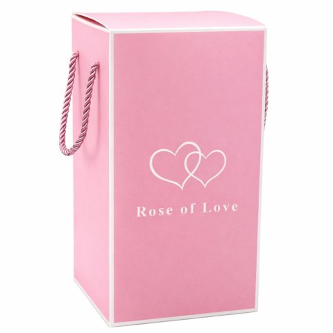 Wieczna Róża W Szklanej Kopule Oświetlenie LED Kryształowa 21,5 x 11 cm