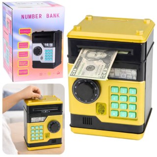 Bankomat Sejf Elektroniczny Skarbonka Światła Dźwięki Kod PIN Złoty