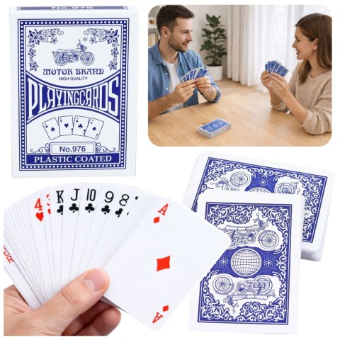 Klasyczne Karty Do Gry Plastikowa Powłoka Talia Niebieskie