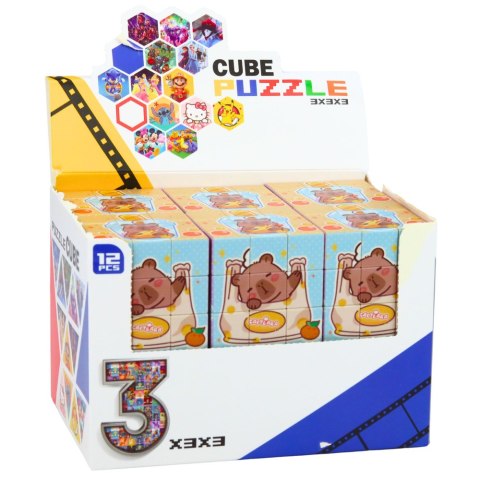 Kostka Układanka Logiczna Kapibara Edukacyjna Kolorowa 6x6 cm