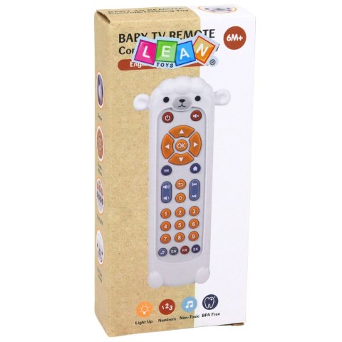 Pilot Interaktywny Edukacyjny Gryzak Światła Dźwięki Owieczka Biały