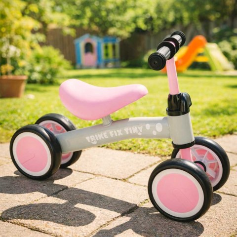 Rowerek biegowy Trike Fix Tiny jeździk chodzik 4 koła regulacja kierownicy różowy