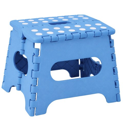 Stołek Składany Podnóżek Stopień Taboret Antypoślizgowy Niebieski 24x19 cm