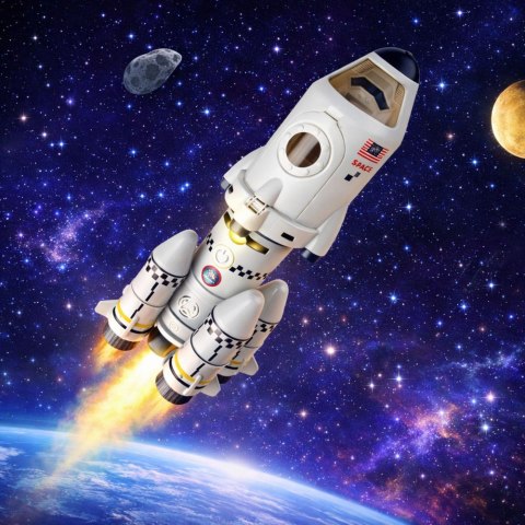Zabawka Edukacyjna Rakieta Kosmiczna 5w1 Astronauci Światła Dźwięki