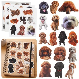 Zestaw Naklejki Z Pudelkami Pieski Do Ozdabiania Różne Motywy 54 szt.