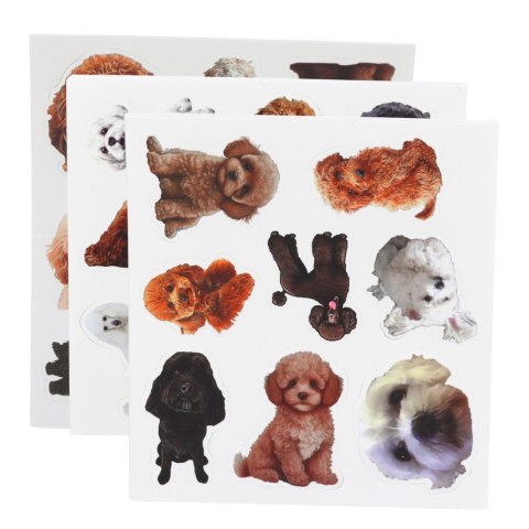 Zestaw Naklejki Z Pudelkami Pieski Do Ozdabiania Różne Motywy 54 szt.