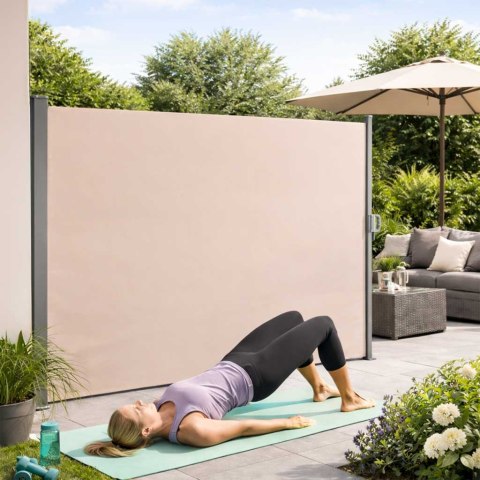 Markiza boczna tarasowa LUARO parawan zwijana 180 x 400 cm beżowa