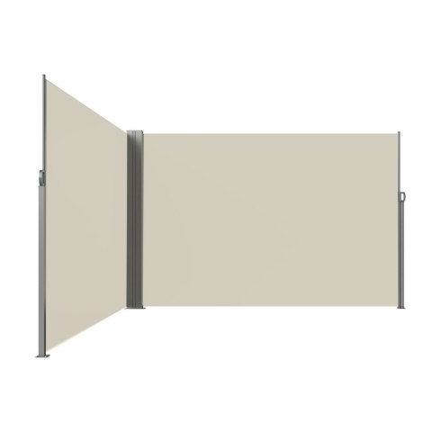 Markiza narożna boczna tarasowa LUARO parawan zwijany 180 x 620 cm beżowy