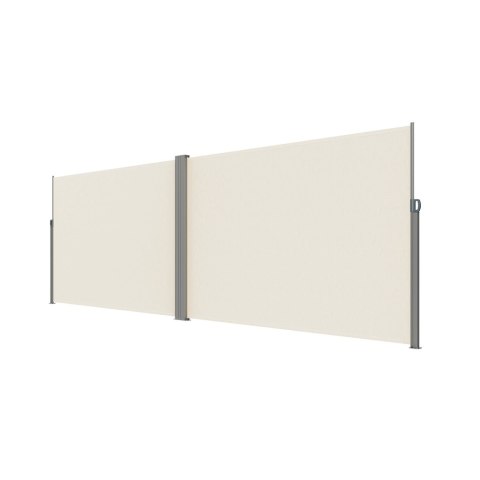 Markiza narożna boczna tarasowa LUARO parawan zwijany 180 x 620 cm beżowy