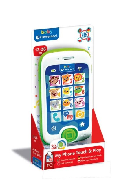 Mój Pierwszy Telefon Mówiący Smartfon Dotykowy Język Polski Niemiecki Turecki Portugalski Clementoni 17531