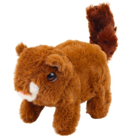 Pluszowa Interaktywna Wiewiórka W Koszyku Chodzi Wydaje Dźwięki Brązowa