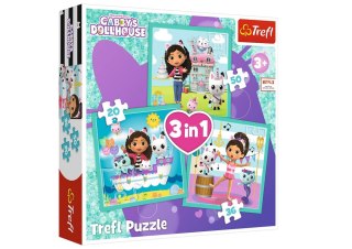 Puzzle - 3w1 (20, 36, 50) - Aktywności Gabbi - Koci Domek Gabi - Trefl 34871