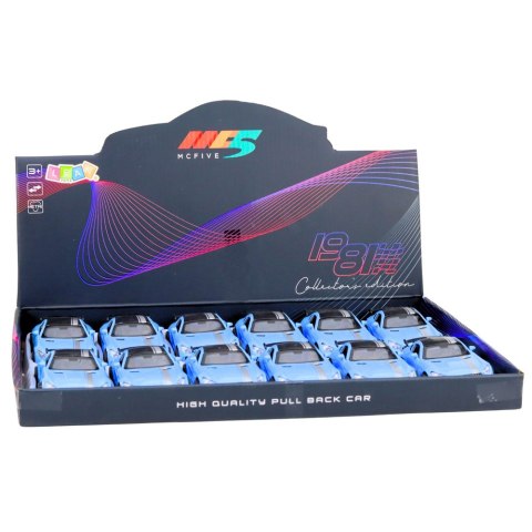 Samochód Sportowy Metalowy Otwierane Drzwi Światła Dźwięki Niebieski 1:32