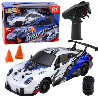 Auto Do Driftu Zdalnie Sterowane RC Wymienne Koła 4WD Niebieskie 1:24