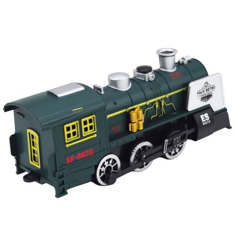 Klasyczna Lokomotywa Czujnik Przeszkód Dym Światła Dźwięki Zielona