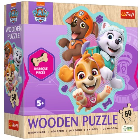 Puzzle - 50 - Drewniane - Wesoła gromadka piesków - Psi Patrol - Trefl 20258