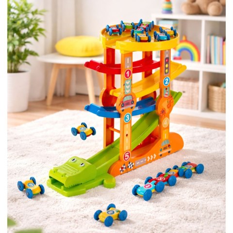 Tor Zjeżdżalnia Równoważnia Dla Autek Krokodyl 5 Poziomów