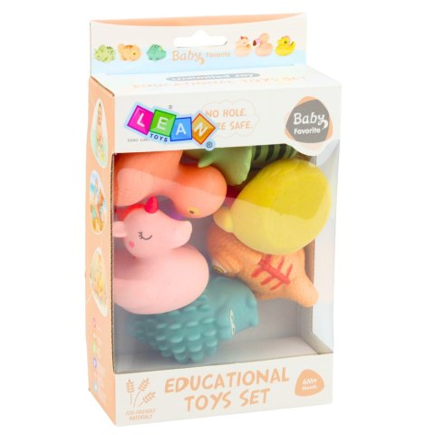 Zestaw Gumowe Zwierzątka Edukacyjne Do Kąpieli Zabawy Pastelowe 6 szt.