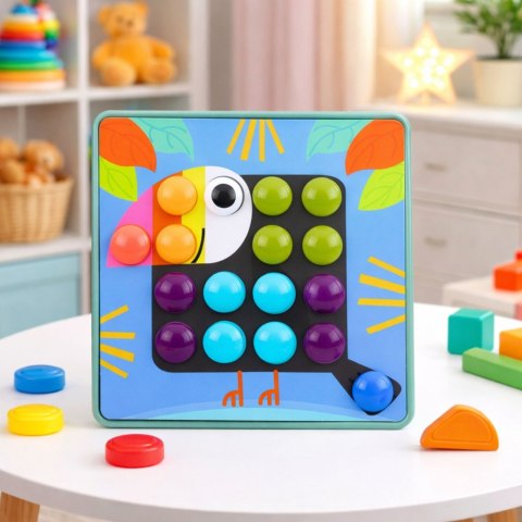 Kreatywne Puzzle Geometryczne Mozaika Układanka Edukacyjna Grzybki 53 el.