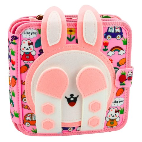 Książeczka Edukacyjna Sensoryczna Filcowa 3D Króliczek Różowy