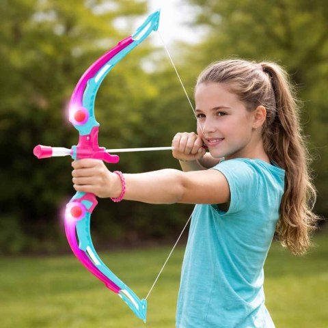 Łuk ze strzałkami i tarczą zestaw strzelecki różowy