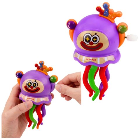 Nakręcana Zabawka Ośmiornica Klaun Jeździ Rusza Mackami