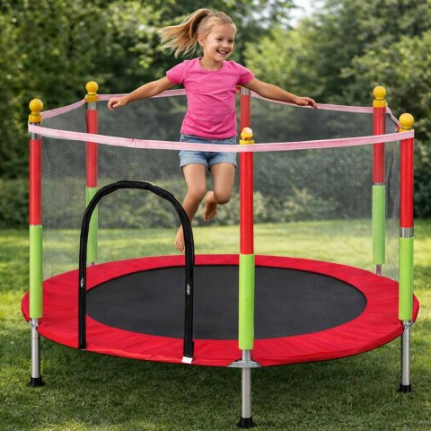 Trampolina do domu ogrodu dla dzieci siatka 140cm 55inch czerwona