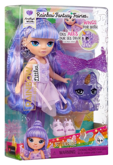 543435-EUC Rainbow High Littles Rainbow Fantasy Fairies Doll- Amethyst (purple)
