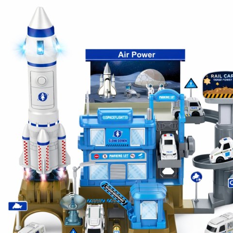 Kosmiczna Stacja Interaktywna Parking Rakieta Światła Dźwięki