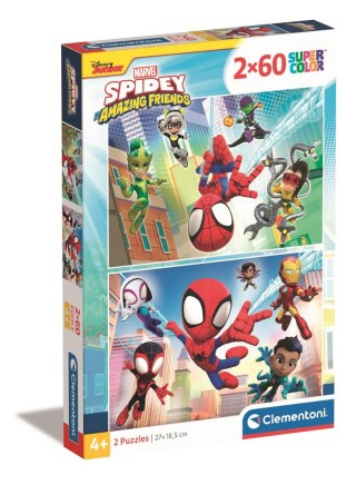 Puzzle 2x60 Super Color MARVEL SPIDEY I JEGO SUPER KUMPLE Clementoni 21625