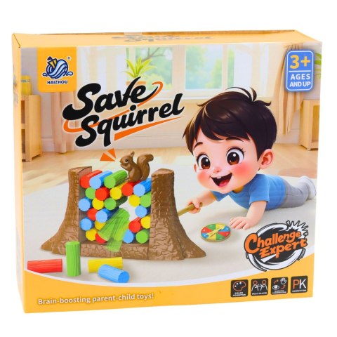 Gra Zręcznościowa Rodzinna Edukacyjna Ratuj Wiewiórkę Tarcza Losująca