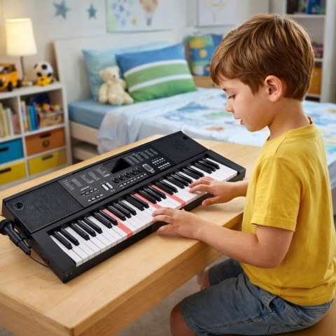 Keyboard Pianinko Elektryczne Z Mikrofonem 200 Brzmień 61 Klawiszy 78cm
