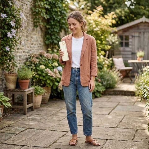 Kubek bidon termiczny z ustnikiem termos LED 420ml beżowy